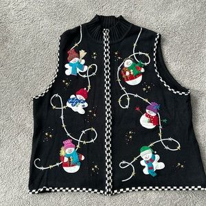 Designer Originals Studio "JOY" 2X Size Winter Sweater Vest
